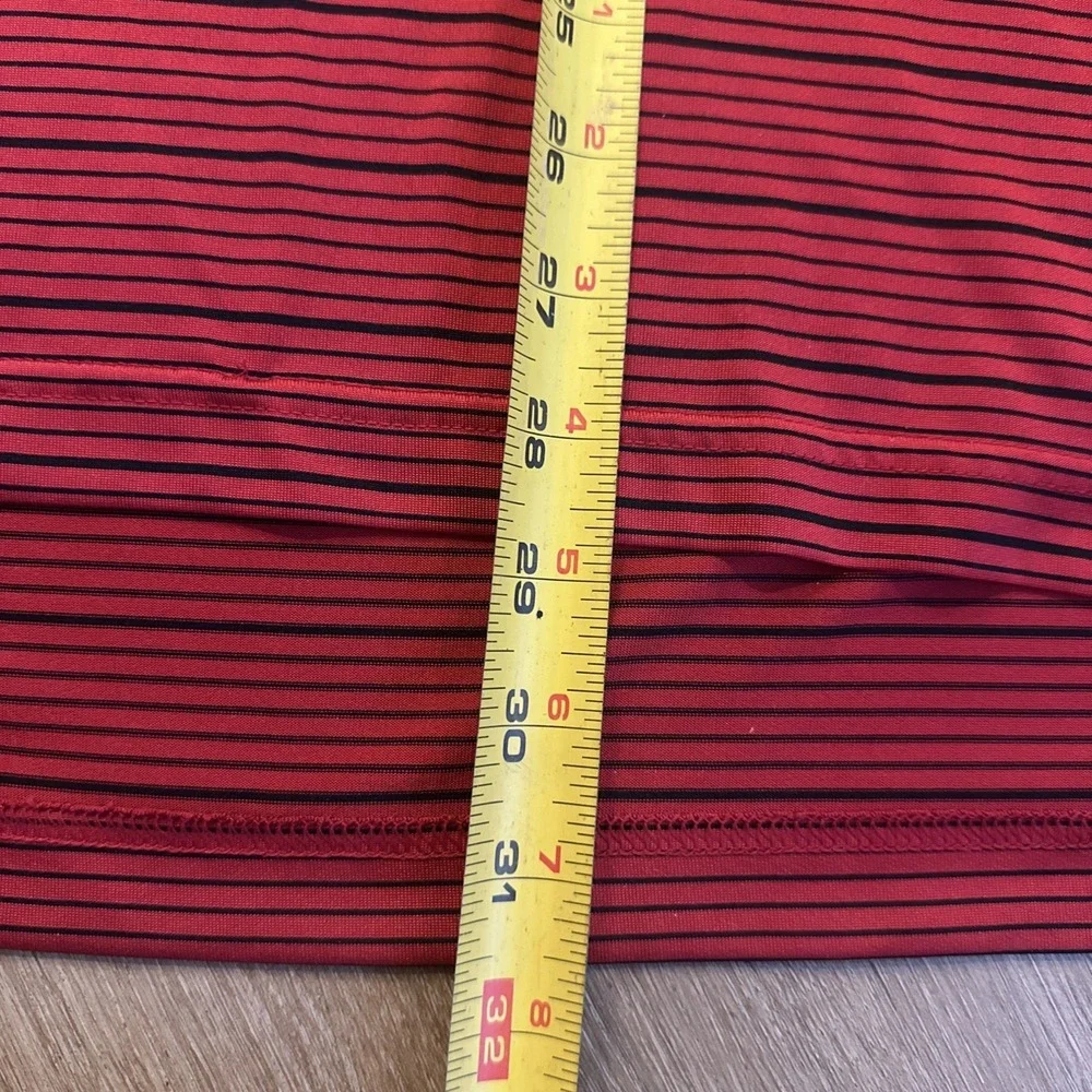 Adidas Climalite Men's Performance Golf Polo Shirt Red Striped Lrg Country Club